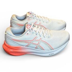 ASICS Gel-Kayano 30 Running Shoes Women's 7.5 White/Sunrise Red Athletic Shoes